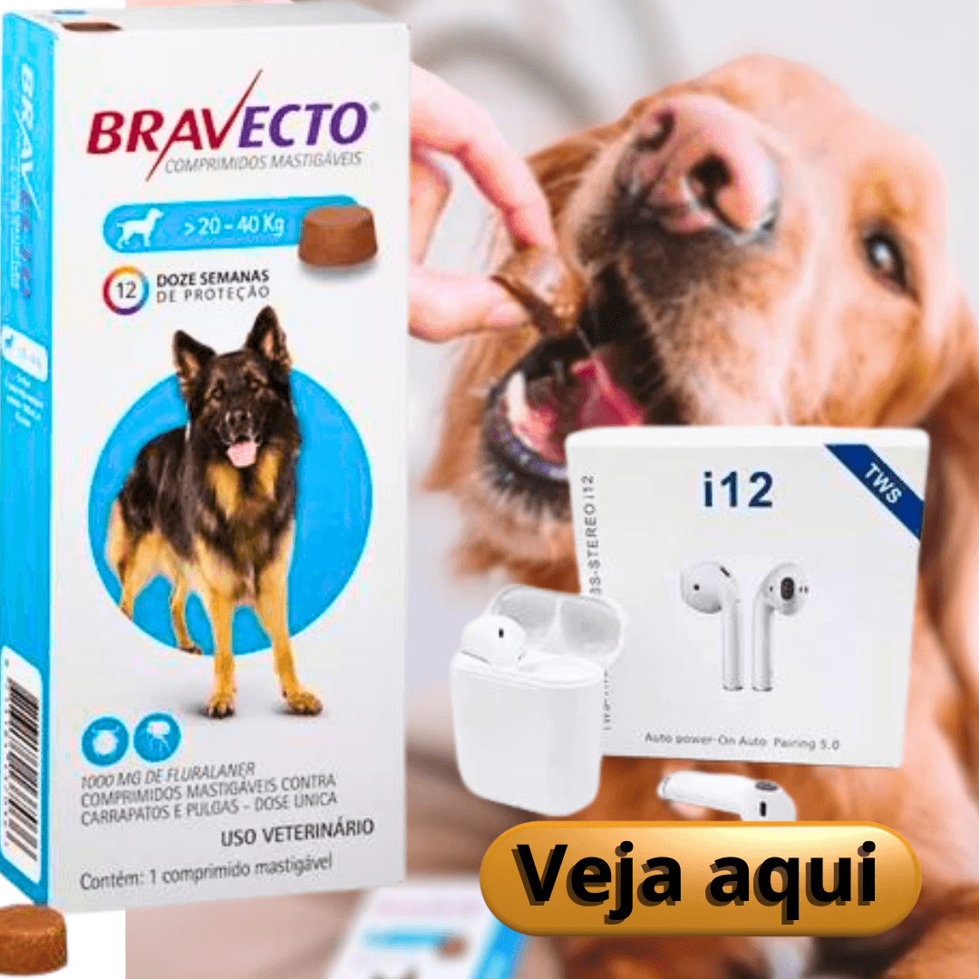 Bravecto Comprimido Cão Anti Pulga Carrapato 20a40kg 1000mg